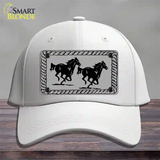 Two Running Horses Novelty License Plate Hat Cotton / White