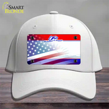 Ohio with American Flag Novelty License Plate Hat Cotton / White