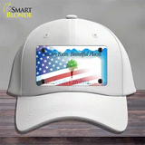 South Carolina with American Flag Novelty License Plate Hat Cotton / White