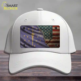 Indiana/American Flag Novelty License Plate Hat Cotton / White