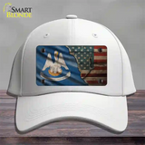 Louisiana/American Flag Novelty License Plate Hat Cotton / White