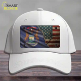 Michigan/American Flag Novelty License Plate Hat Cotton / White