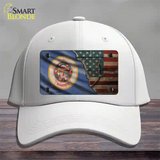 Minnesota/American Flag Novelty License Plate Hat Cotton / White