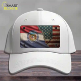 Missouri/American Flag Novelty License Plate Hat Cotton / White