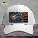 New Hampshire/American Flag Novelty License Plate Hat Cotton / White