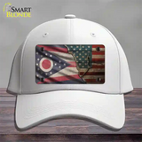 Ohio/American Flag Novelty License Plate Hat Cotton / White