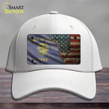 Oregon/American Flag Novelty License Plate Hat Cotton / White