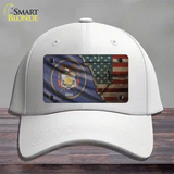 Utah/American Flag Novelty License Plate Hat Cotton / White