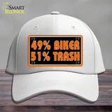 49% Biker 51% Trash Novelty License Plate Hat Cotton / White