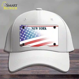 New York Liberty Plate American Flag Novelty License Plate Hat Cotton / White