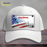 Louisiana 200 Years with American Flag Novelty License Plate Hat Cotton / White