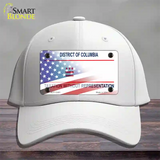 District of Columbia with American Flag Novelty License Plate Hat Cotton / White