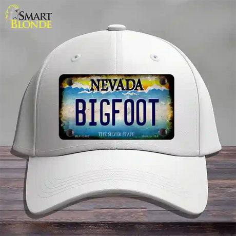 Bigfoot Nevada Novelty License Plate Hat Cotton / White