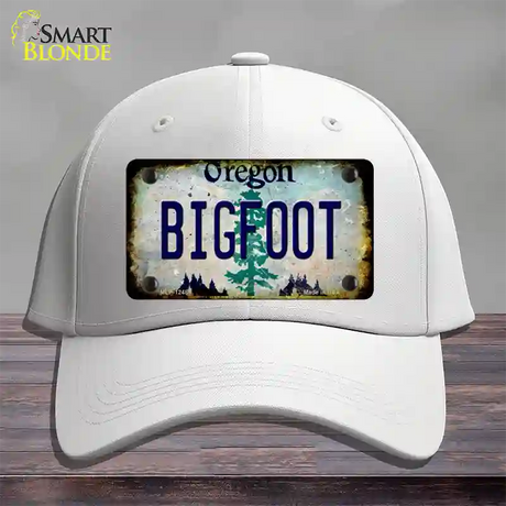 Bigfoot Oregon Novelty License Plate Hat Cotton / White