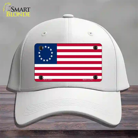 Betsy Ross American Flag Novelty License Plate Hat Cotton / White