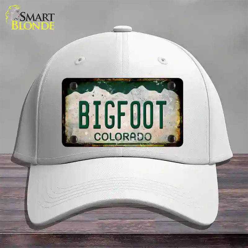 Bigfoot Colorado Rusty Novelty License Plate Hat Cotton / White