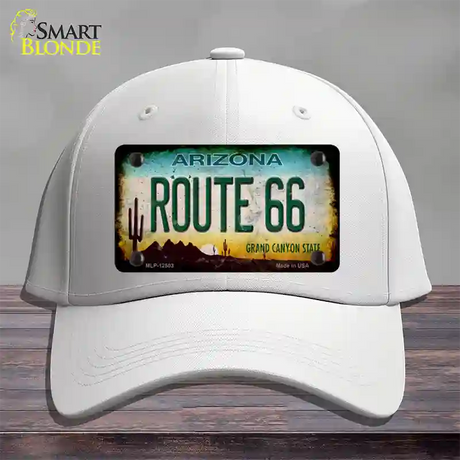 Route 66 Arizona Rusty Novelty License Plate Hat Cotton / White