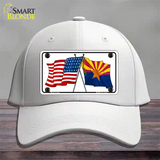 Arizona American Crossed Flags Novelty License Plate Hat Cotton / White