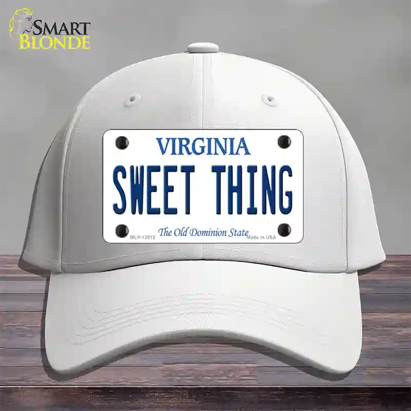 Sweet Thing Virginia Novelty License Plate Hat Cotton / White