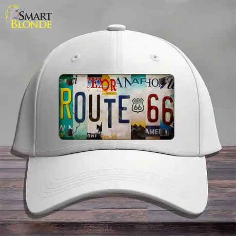 Route 66 Strip Novelty License Plate Hat Cotton / White