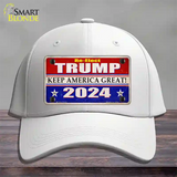 Re-Elect Trump 2024 Novelty License Plate Hat Cotton / White