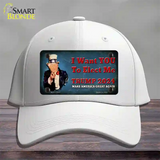 I Want You to Elect Me Trump 2024 Novelty License Plate Hat Cotton / White