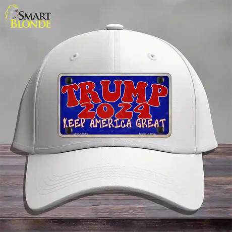 Trump 2024 Keep America Great Novelty License Plate Hat Cotton / White