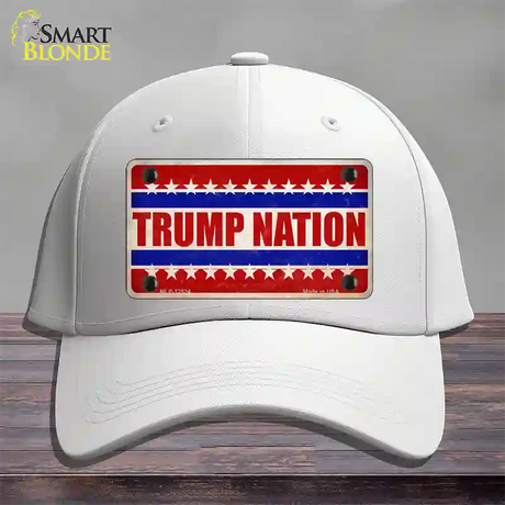 Trump Nation Novelty License Plate Hat Cotton / White