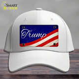 Trump on Waving Flag Novelty License Plate Hat Cotton / White