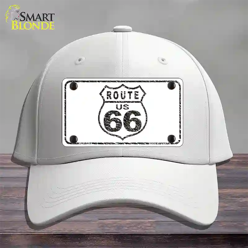 Route 66 Distressed Novelty License Plate Hat Cotton / White