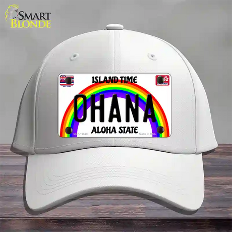 Ohana Hawaii Novelty License Plate Hat Cotton / White