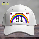 Hawaii Surfboard Novelty License Plate Hat Cotton / White