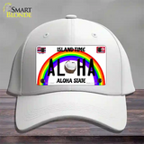 Aloha Coconut Hawaii Novelty License Plate Hat Cotton / White