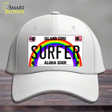 Surfer Hawaii Novelty License Plate Hat Cotton / White