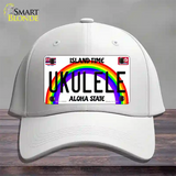 Ukulele Hawaii Novelty License Plate Hat Cotton / White