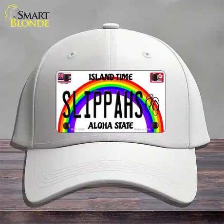 Slippahs Hawaii Novelty License Plate Hat Cotton / White