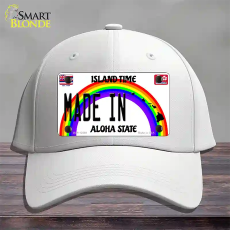 Made In Hawaii Silhouette Novelty License Plate Hat Cotton / White