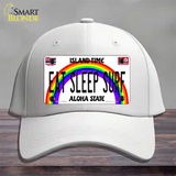 Eat Sleep Surf Hawaii Novelty License Plate Hat Cotton / White