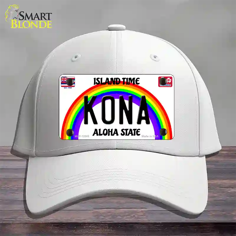 Kona Hawaii Novelty License Plate Hat Cotton / White