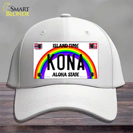 Kona Hawaii Novelty License Plate Hat Cotton / White