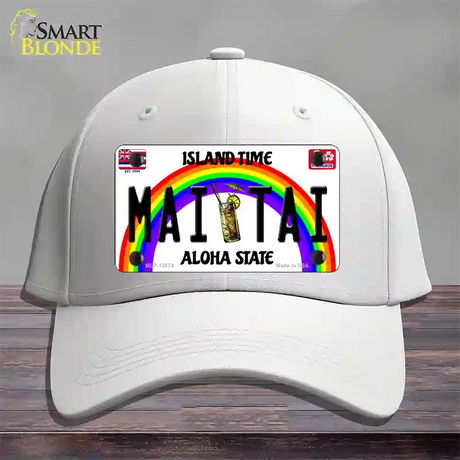 Mai Tai Hawaii Novelty License Plate Hat Cotton / White