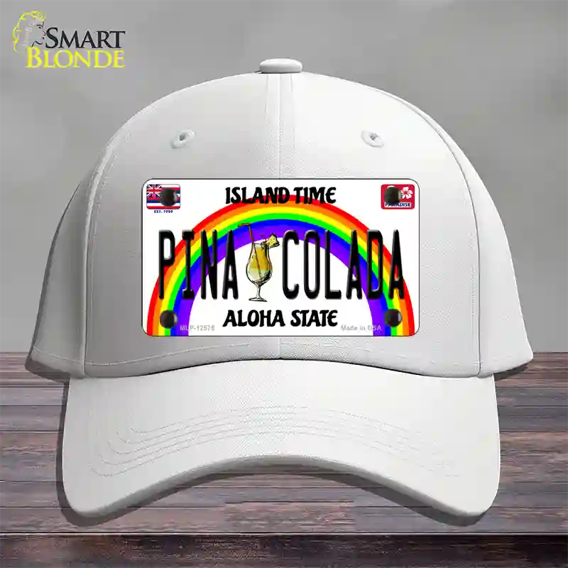 Pina Colada Hawaii Novelty License Plate Hat Cotton / White