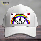 Coconuts Hawaii Novelty License Plate Hat Cotton / White