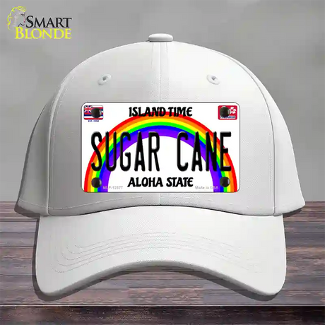 Sugar Cane Hawaii Novelty License Plate Hat Cotton / White