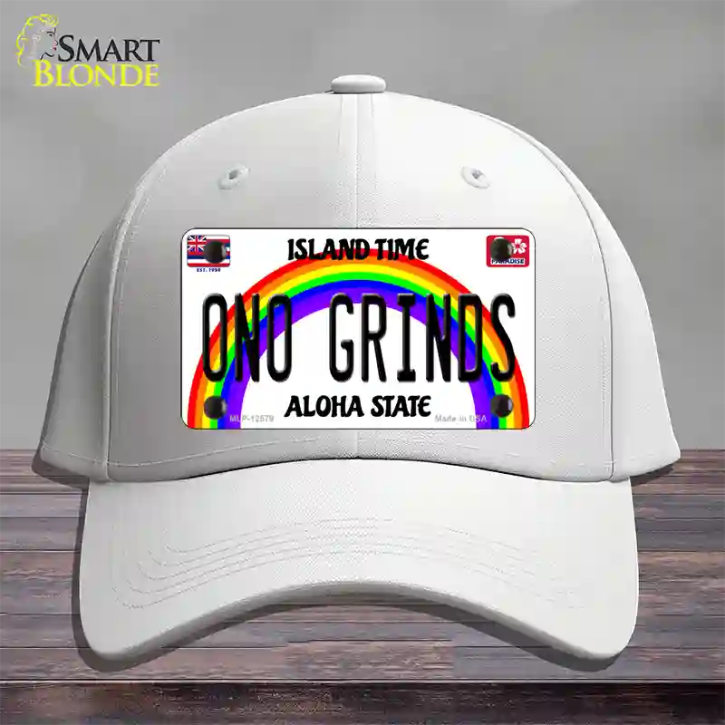 Ono Grinds Hawaii Novelty License Plate Hat Cotton / White