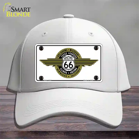 Route 66 Shield Emblem Novelty License Plate Hat Cotton / White