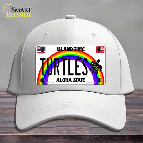 Turtles Hawaii Novelty License Plate Hat Cotton / White