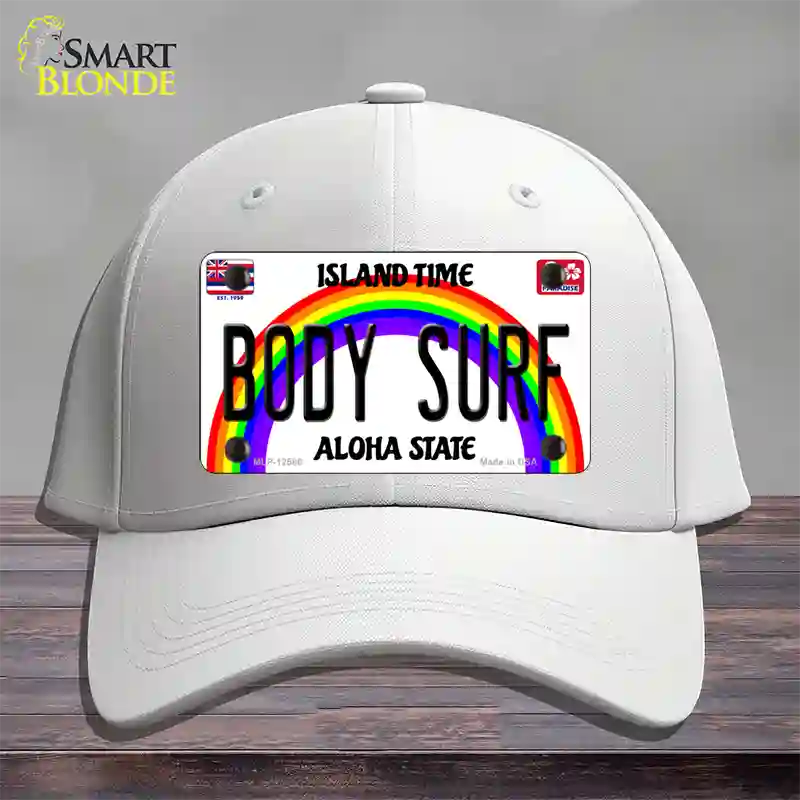 Body Surf Hawaii Novelty License Plate Hat Cotton / White