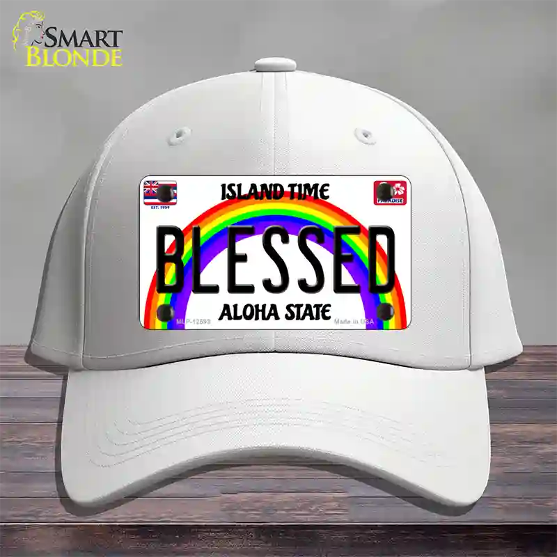 Blessed Hawaii Novelty License Plate Hat Cotton / White