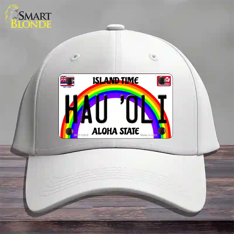 Hau Oli Hawaii Novelty License Plate Hat Cotton / White